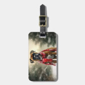 Boxer Dog in Schneeschweihnacht Gepäckanhänger (Vorderseite vertikal)