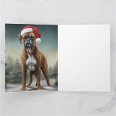 Boxer Dog in Schneeschweihnacht Karte (Innenseite)