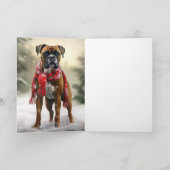 Boxer Dog in Schneeschweihnacht Karte (Innenseite)