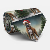 Boxer Dog in Schneeschweihnacht Krawatte (Gerollt)