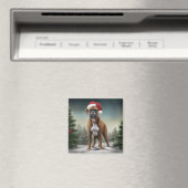 Boxer Dog in Schneeschweihnacht Magnet (In Situ (Geschirrspüler))