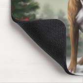 Boxer Dog in Schneeschweihnacht Mousepad (Ecke)