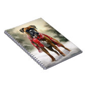 Boxer Dog in Schneeschweihnacht Notizblock (Rechte Seite)