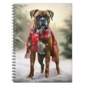 Boxer Dog in Schneeschweihnacht Notizblock (Vorderseite)