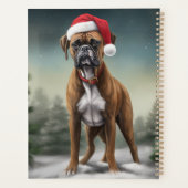 Boxer Dog in Schneeschweihnacht Planer (Rückseite)