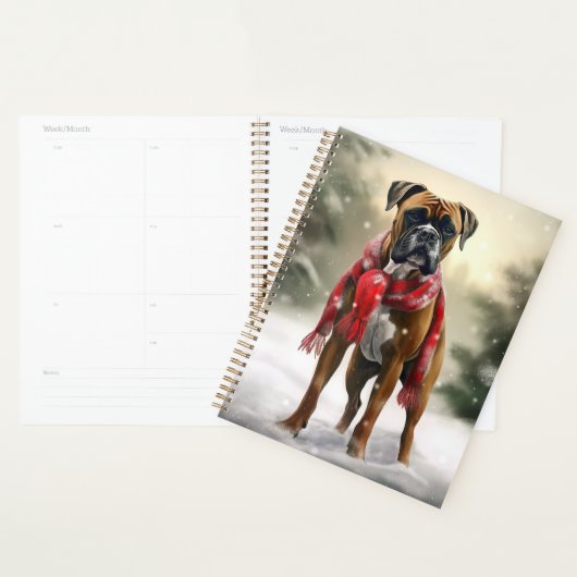 Boxer Dog in Schneeschweihnacht Planer (Anzeige)