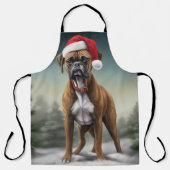 Boxer Dog in Schneeschweihnacht Schürze (Vorderseite)