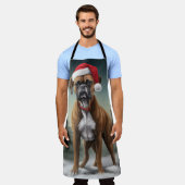 Boxer Dog in Schneeschweihnacht Schürze (Getragen)