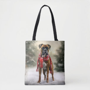 Boxer Dog in Schneeschweihnacht Tasche