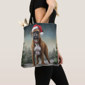 Boxer Dog in Schneeschweihnacht Tasche (Von Nahem)