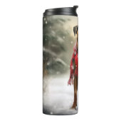 Boxer Dog in Schneeschweihnacht Thermosbecher (Nach links gedreht)