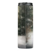 Boxer Dog in Schneeschweihnacht Thermosbecher (Rückseite)