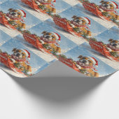 Boxer Dog in Sledge Lass es Schnee Weihnachten Geschenkpapier (Ecke)