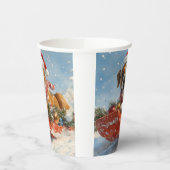 Boxer Dog in Sledge Lass es Schnee Weihnachten Pappbecher (Links)