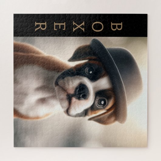 Boxer Dog in Style Puzzle (Horizontal)