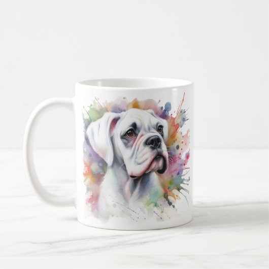 Boxer Dog Joy Ink Spatter Whimsical Boxer Dogs Kaffeetasse (Links)