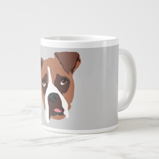 Boxer Dog Jumbo-Tasse (Vorderseite Rechts)