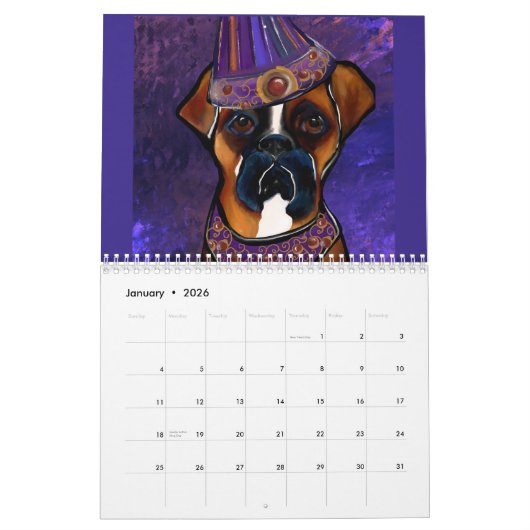 Boxer Dog Kalender (Jan 2026)