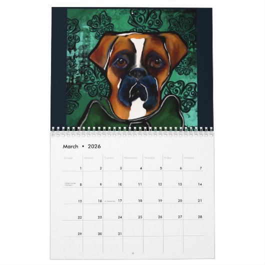Boxer Dog Kalender (Mär 2026)