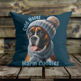 Boxer Dog Kalte Nasen, warme Kuddel Kissen