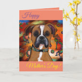 Boxer Dog Karte (Gelbe Blume)