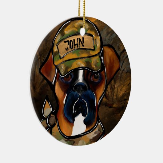 Boxer Dog Keramik Ornament (Rechts)