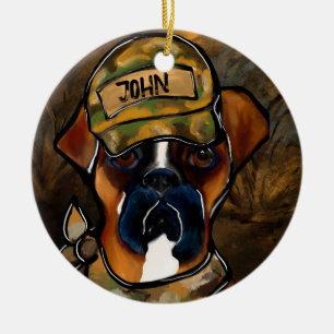 Boxer Dog Keramik Ornament