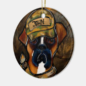 Boxer Dog Keramik Ornament (Links)