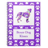 Boxer Dog Kisses Silhouette Niedlich PPY&B Notizblock (Vorderseite)