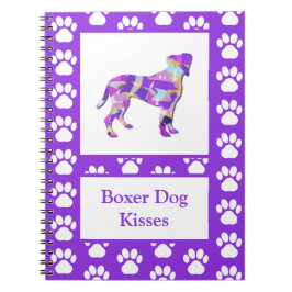 Boxer Dog Kisses Silhouette Niedlich PPY&B Notizblock