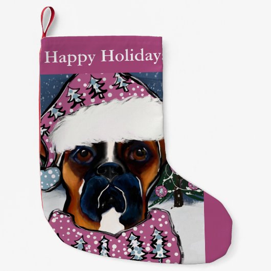 Boxer Dog Kleiner Weihnachtsstrumpf (Vorderseite)