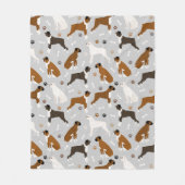 Boxer Dog Knochen und Paws Fleecedecke (Vorderseite)