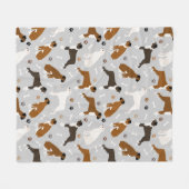 Boxer Dog Knochen und Paws Fleecedecke (Vorderseite (Horizontal))