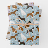 Boxer Dog Knochen und Paws Geschenkpapier Set (Beispiel)