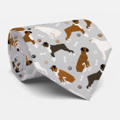 Boxer Dog Knochen und Paws Krawatte (Gerollt)