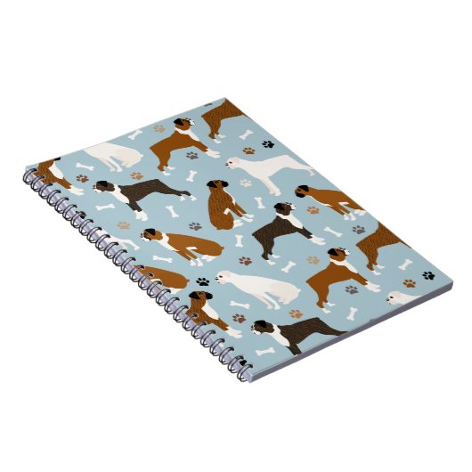 Boxer Dog Knochen und Paws Notizblock (Rechte Seite)