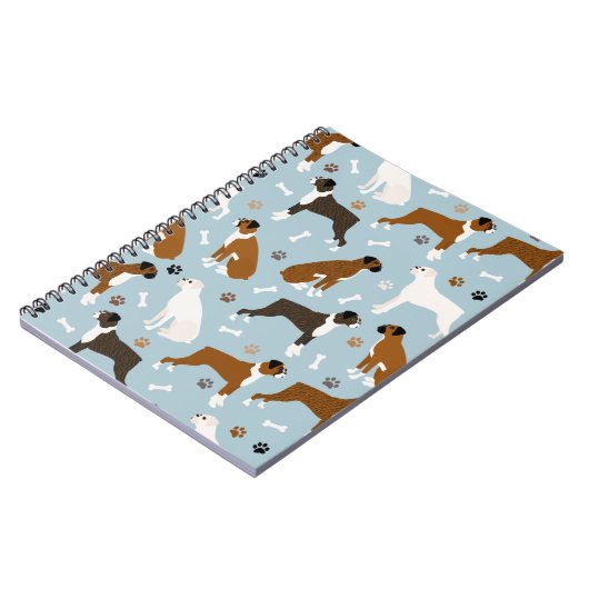 Boxer Dog Knochen und Paws Notizblock (Linke Seite)