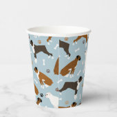 Boxer Dog Knochen und Paws Paper Cups Pappbecher (Rechts)