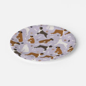 Boxer Dog Knochen und Paws Paper Plate Pappteller (Schrägansicht)