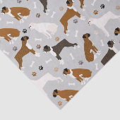 Boxer Dog Knochen und Paws Seidenpapier (Ausschnitt)