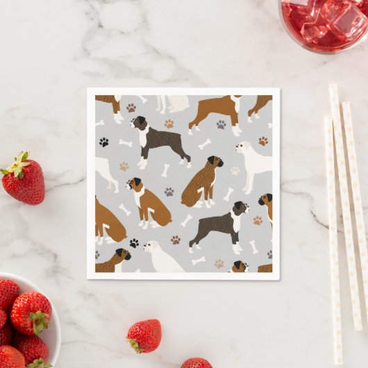 Boxer Dog Knochen und Paws Serviette (Beispiel)