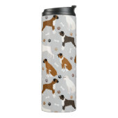 Boxer Dog Knochen und Paws Thermosbecher (Nach links gedreht)