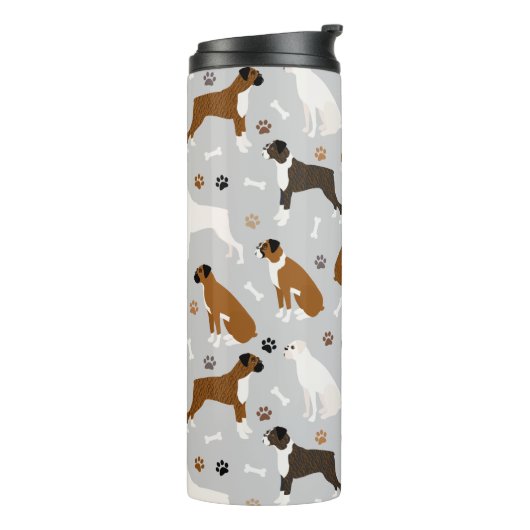 Boxer Dog Knochen und Paws Thermosbecher (Nach links gedreht)