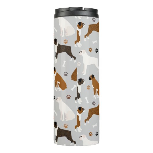 Boxer Dog Knochen und Paws Thermosbecher (Rückseite)