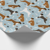 Boxer Dog Knochen und Paws Wrapping Paper Geschenkpapier (Ecke)