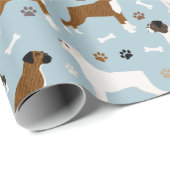 Boxer Dog Knochen und Paws Wrapping Paper Geschenkpapier (Rolleneckpunkt)
