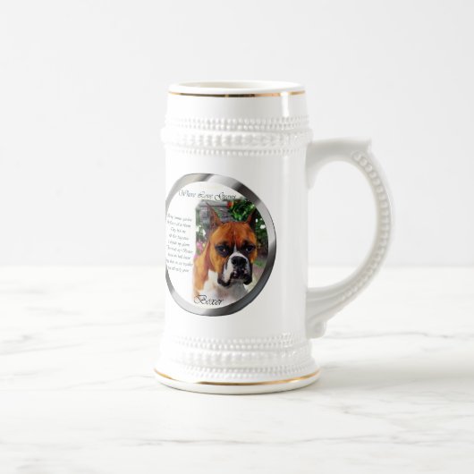 Boxer Dog Kunstgeschenke Bierglas (Rechts)