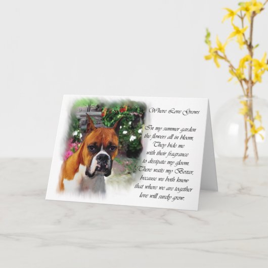 Boxer Dog Kunstgeschenke Karte (Gelbe Blume)