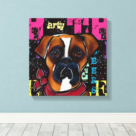 Boxer Dog Leinwanddruck (Insitu (Holzboden))