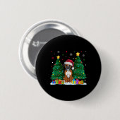 Boxer Dog liebt Weihnachtsmannmütze Ugly Christmas Button (Vorne & Hinten)